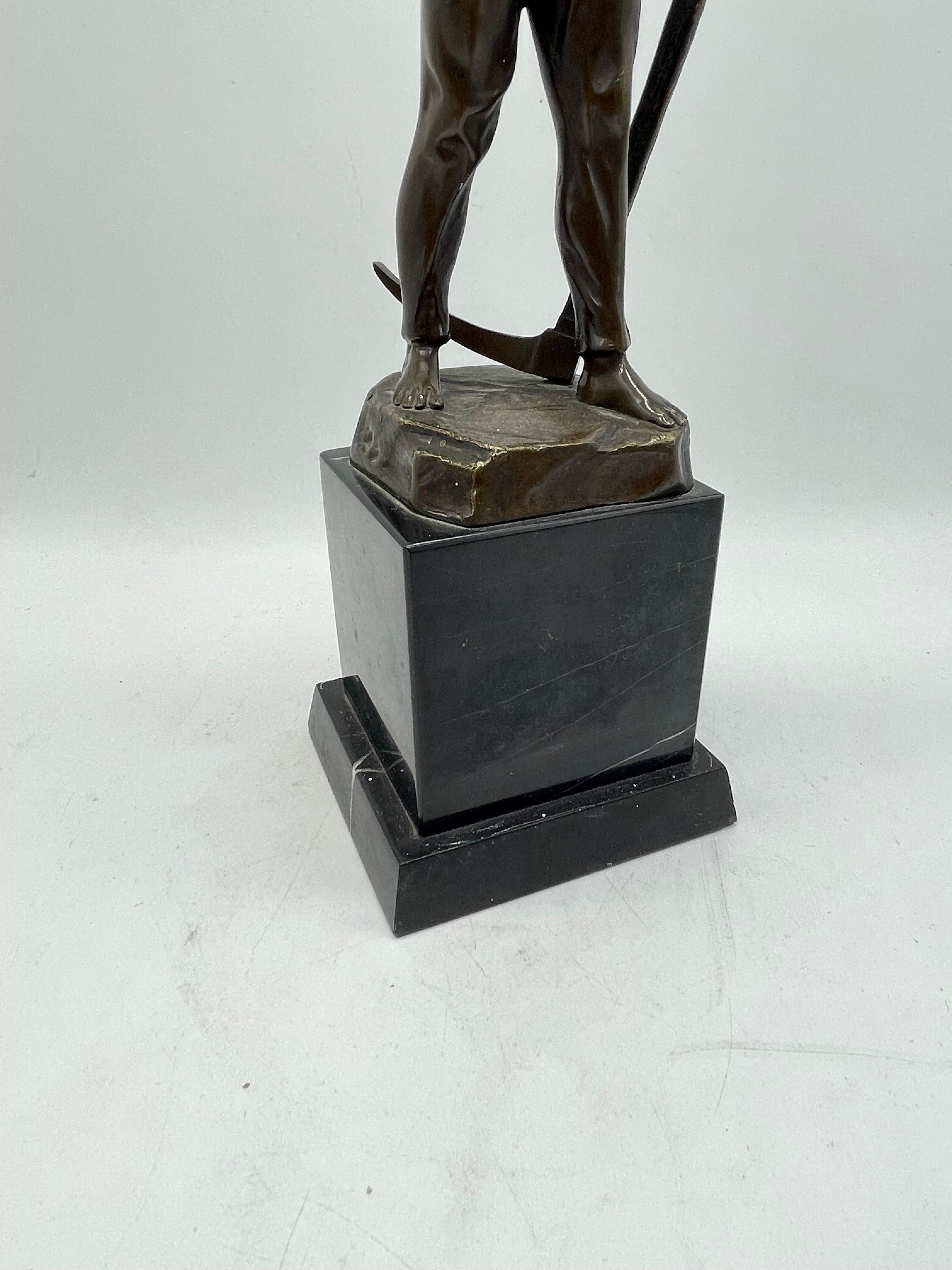 Bronzeskulptur / Figur Miner auf Marmorsockel, wahrscheinlich Deutschland im Angebot 11