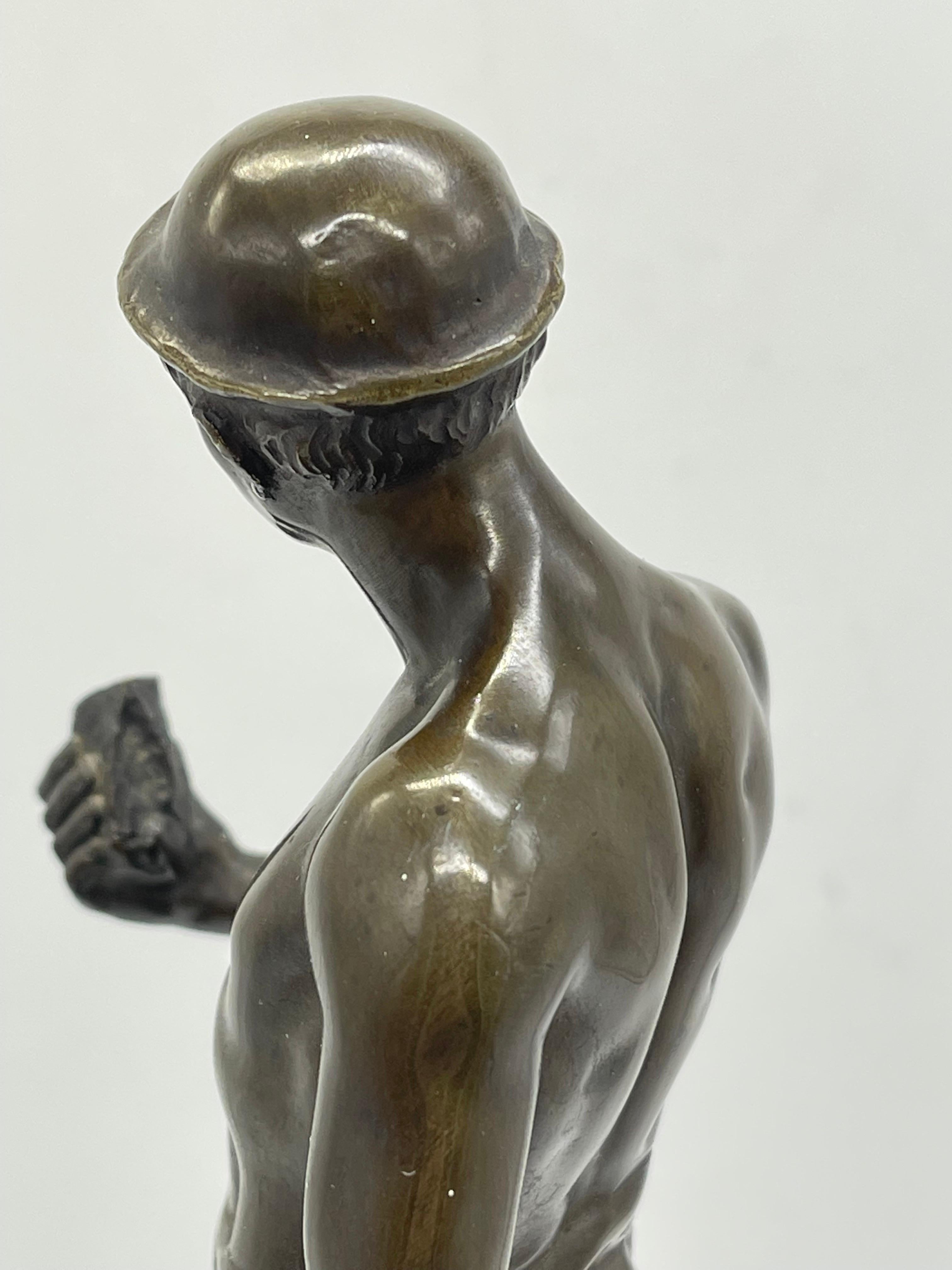 Bronze Sculpture / Figure Miners on marble base probably Germany For Sale 4
