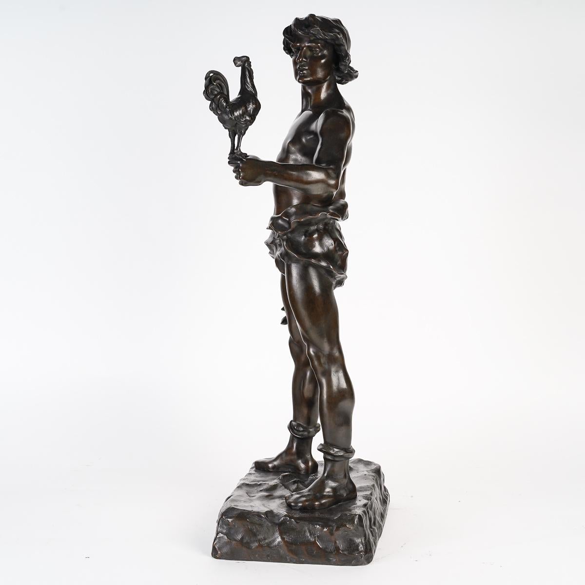 Bronze-Skulptur, „Erster Sieg“ von Marcel Debut  (19. Jahrhundert) im Angebot