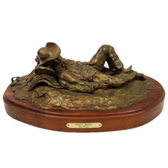 Bronze Sculpture  "Forty Winks" Western Cowboy Texas by Jim Thomas