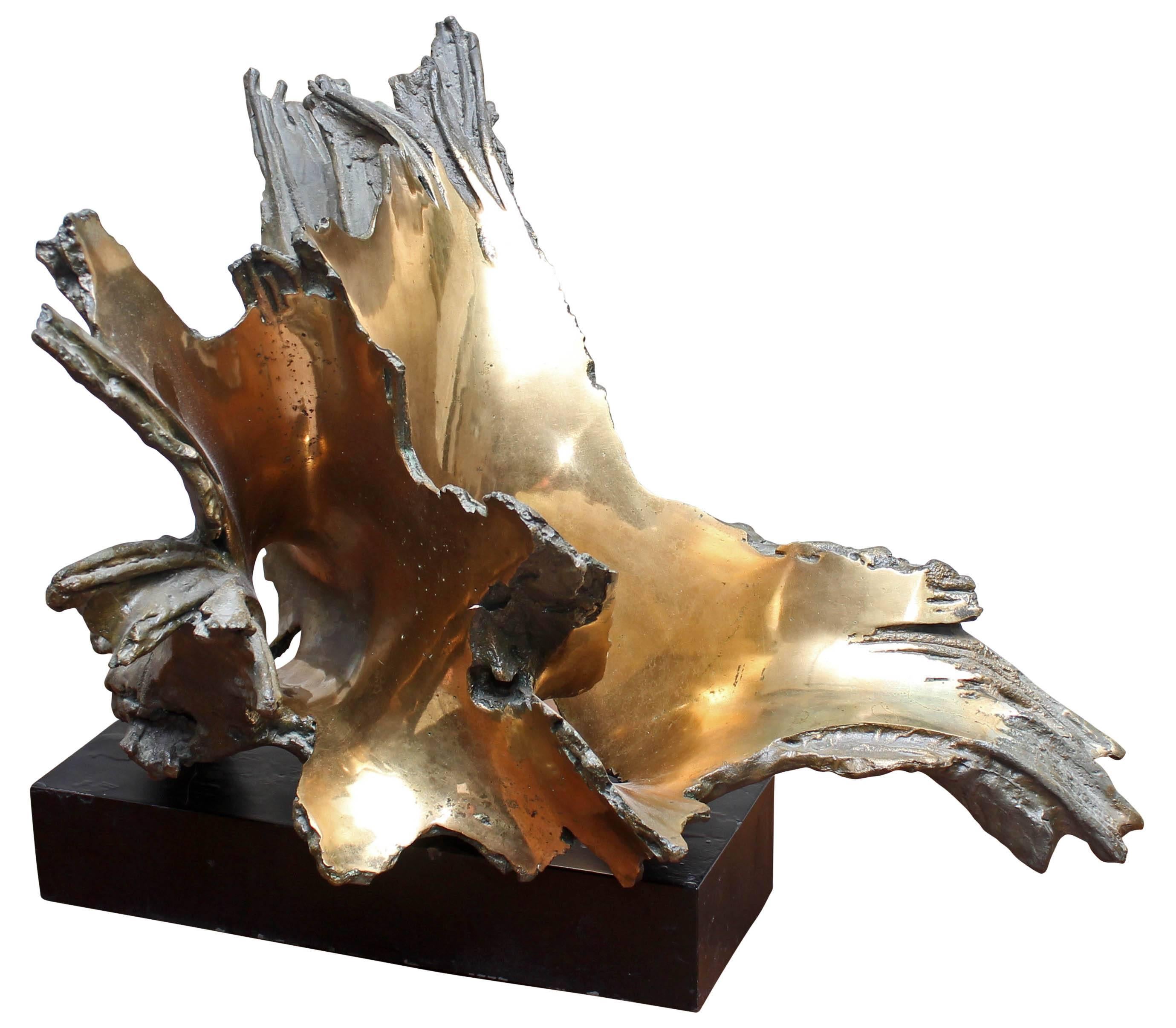Bronze sculpture polished and patinated bronze sculpture. 