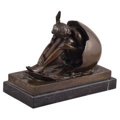 Bronze Sculpture, "Girl Sitting on an Egg", After Branof Models, '20th C'