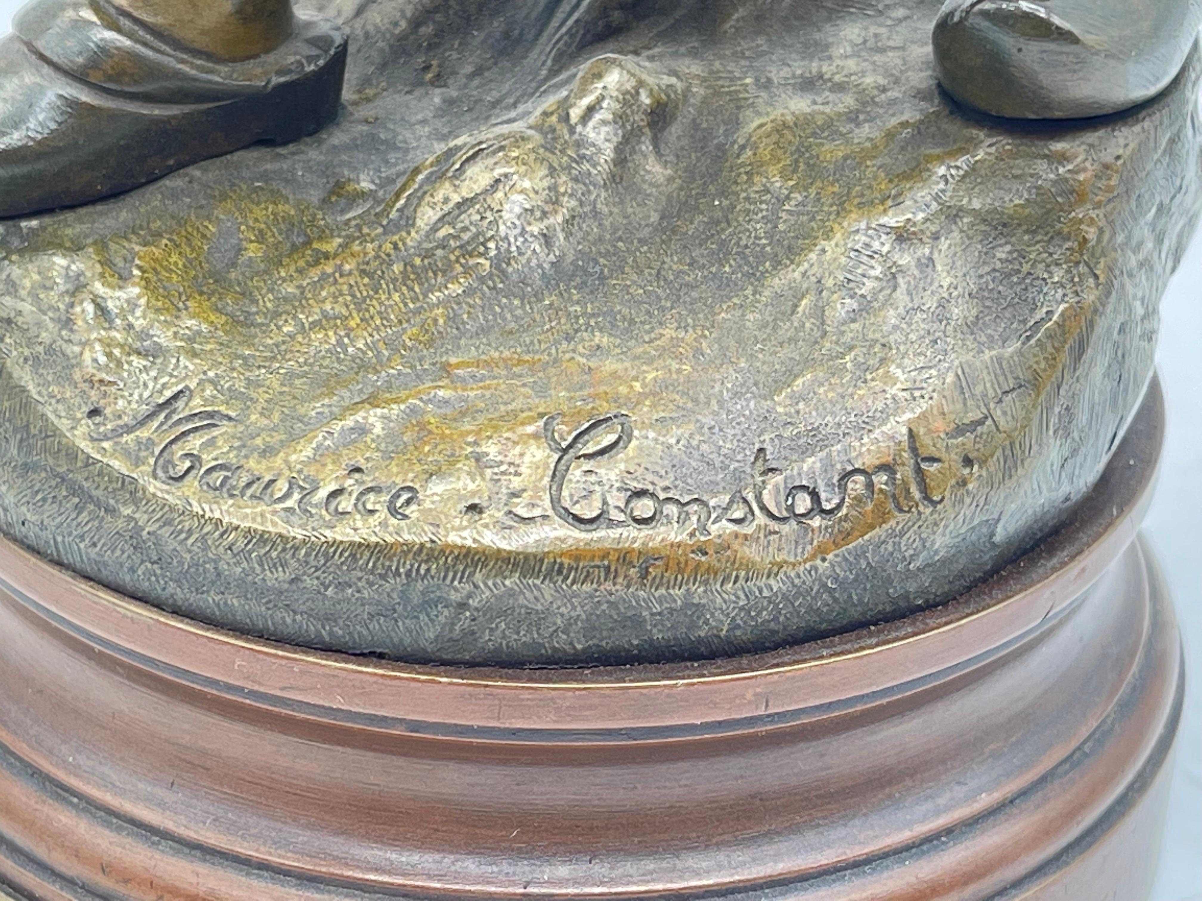 Bronze sculpture Glaneuse signed Maurice Constant around 1890 For Sale 5