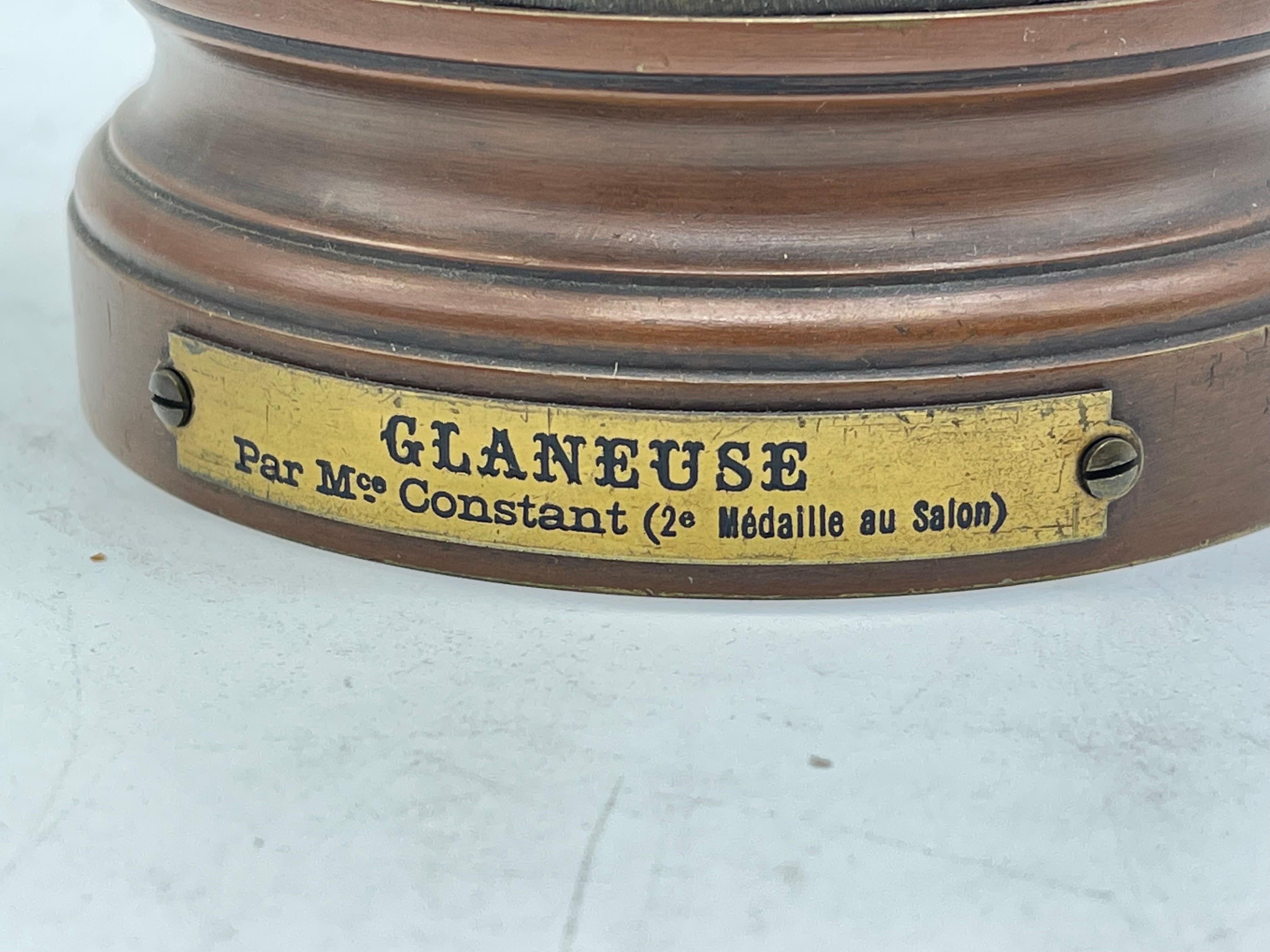Bronze sculpture Glaneuse signed Maurice Constant around 1890 For Sale 6