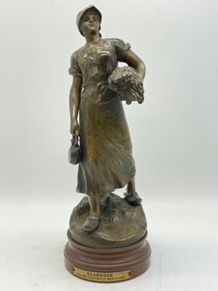 Bronze sculpture Glaneuse signed Maurice Constant around 1890