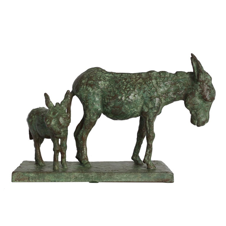 Bronze Sculpture Group "Donkey and Foal" by Carl Lewis Pappe at 1stDibs