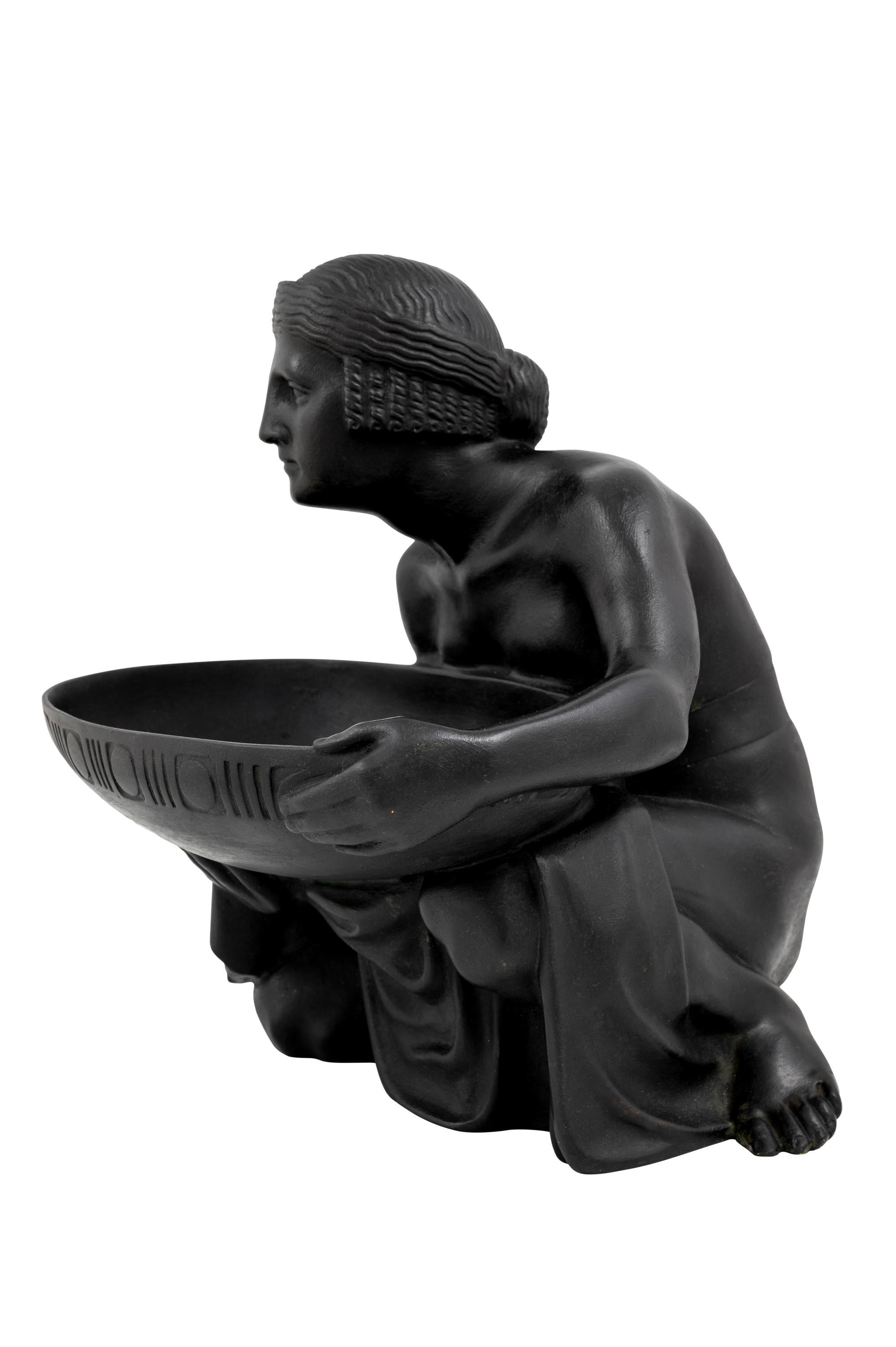 Early 20th Century Bronze Sculpture Gustav Gurschner circa 1904 Patinated Austrian Jugendstil For Sale