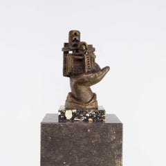 Bronze Sculpture ‘Hand’ on Marble Foot