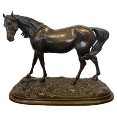 Antique Bronze Sculpture - Horse - France - 19th Century