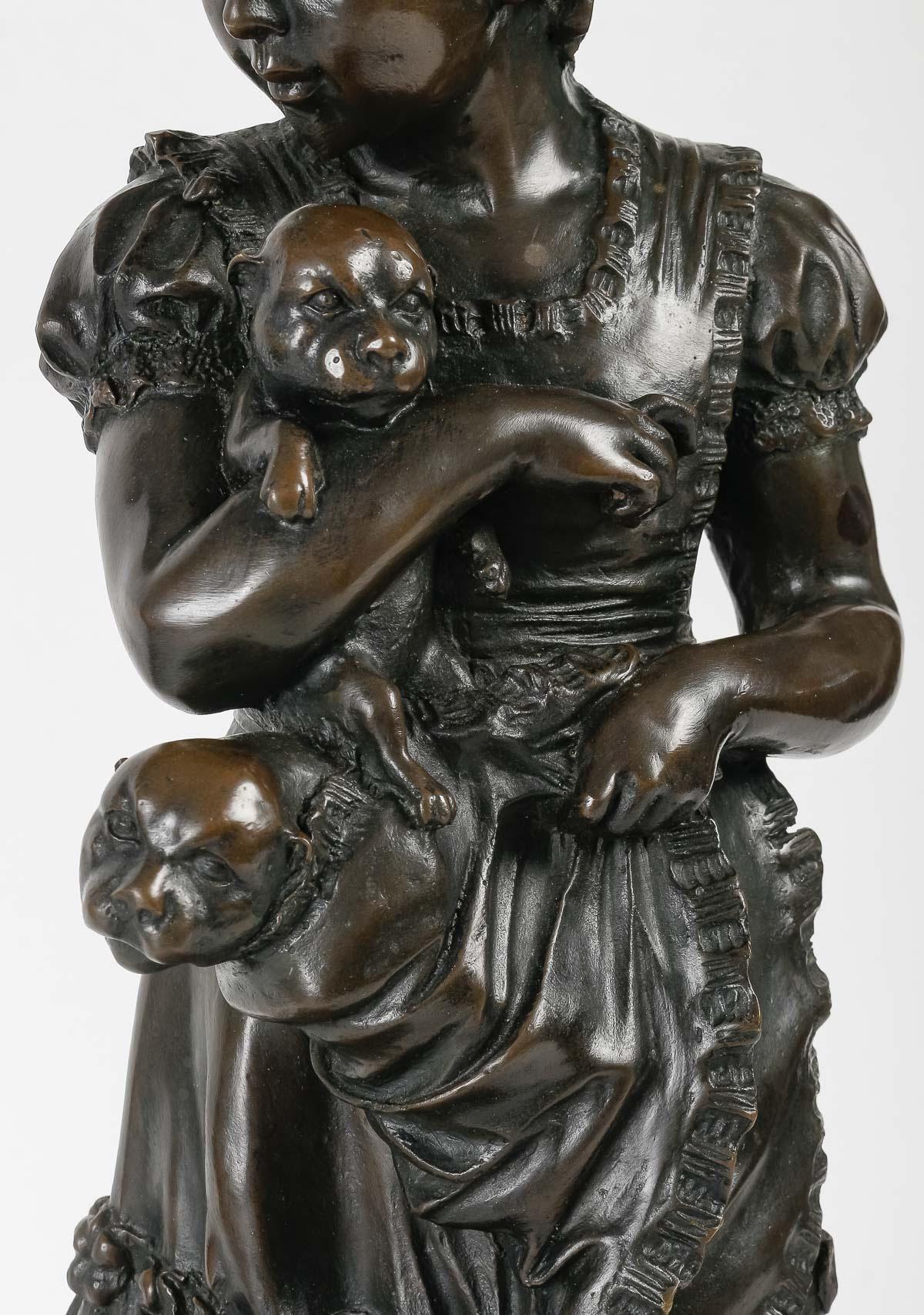 Bronzeskulptur im romantischen Stil, 20. Jahrhundert. (Napoleon III.) im Angebot