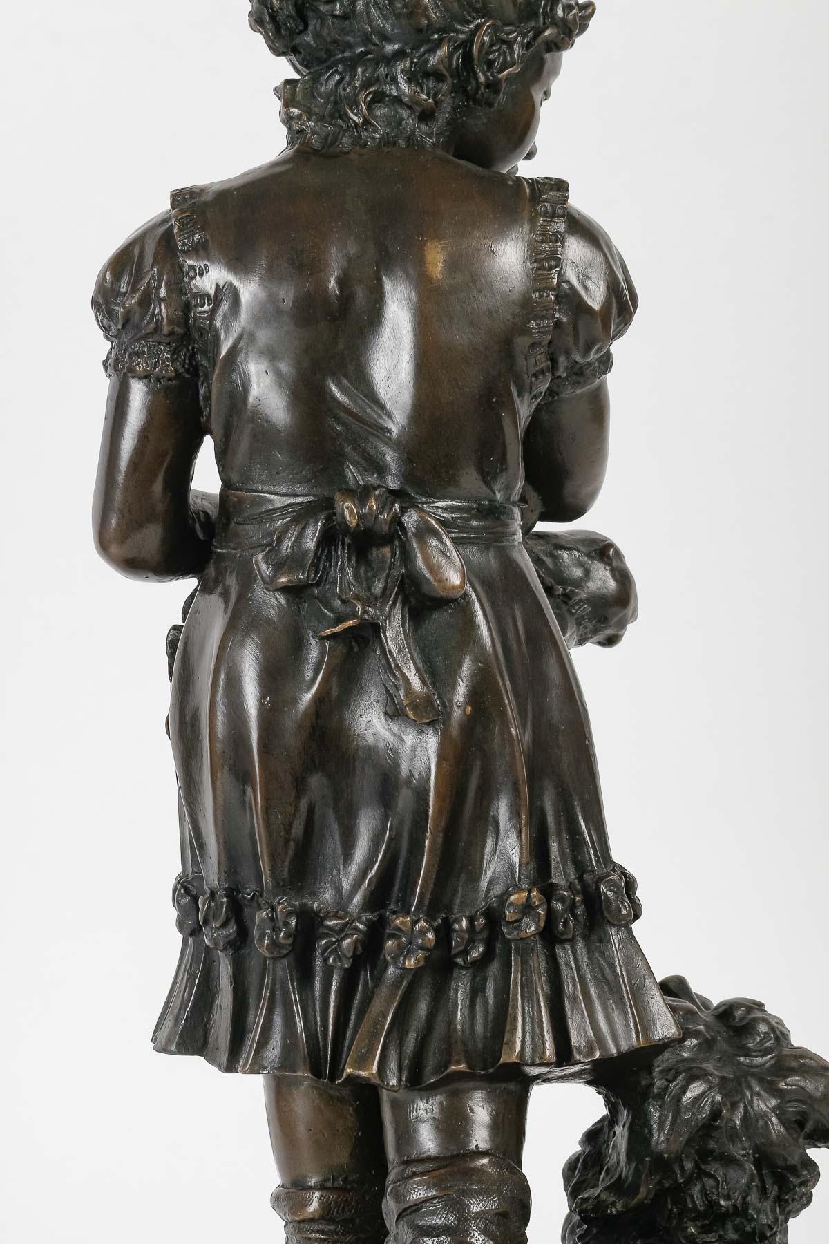Bronze Sculpture in the Romantic Style, 20th Century. For Sale 3