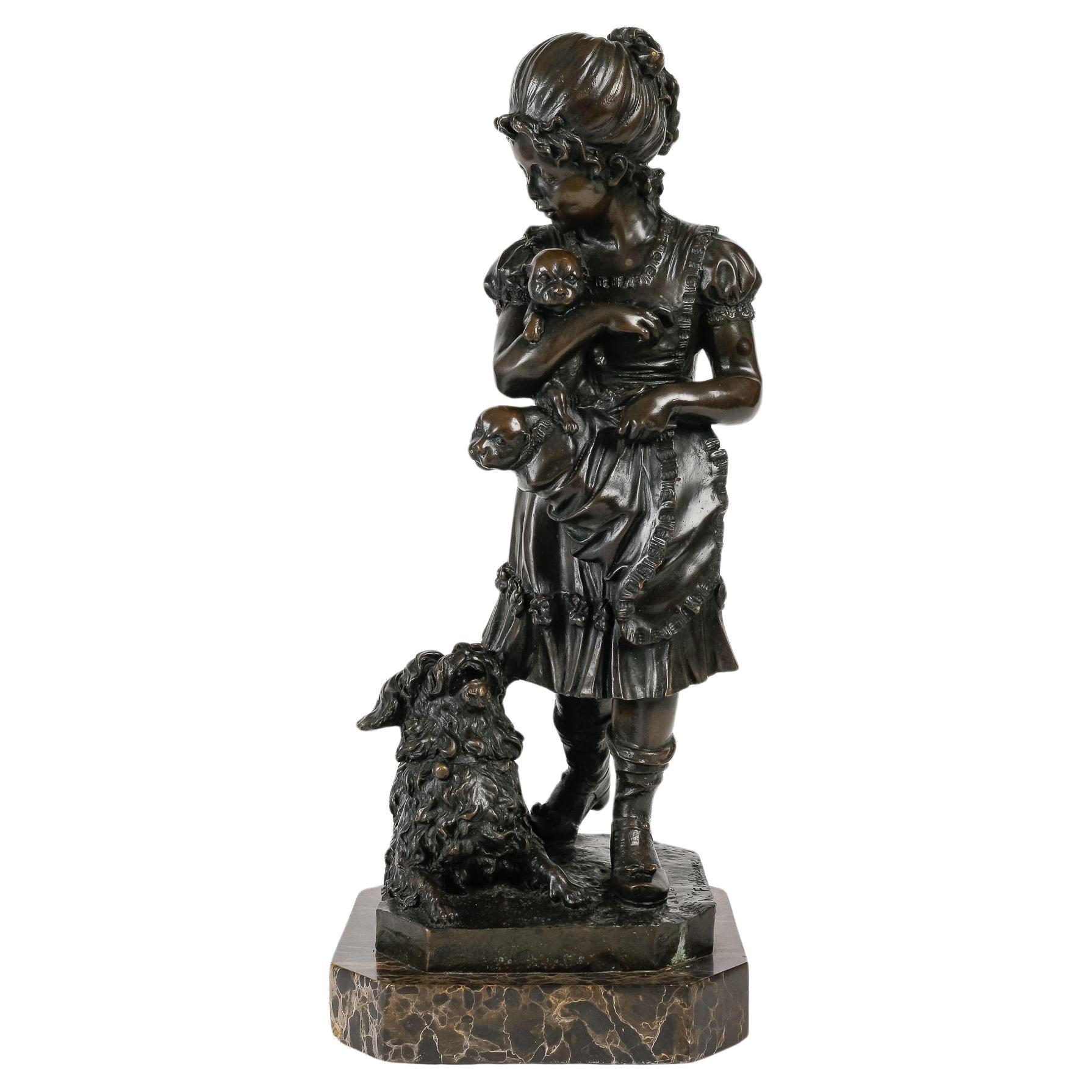 Scultura in bronzo in stile romantico, XX secolo.