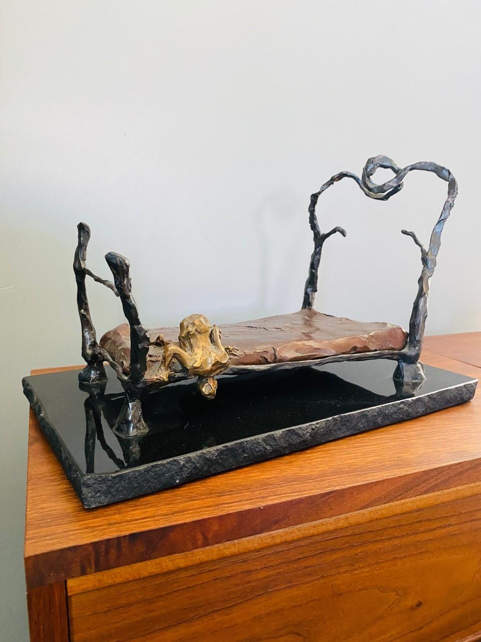 Expressionist Bronze Sculpture “Just Making Sure” by Linda Prokop For Sale