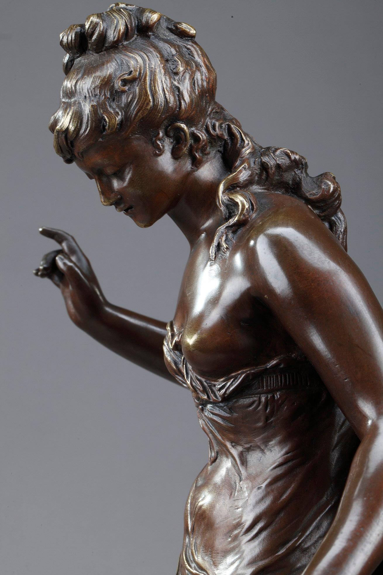 Sculpture en bronze, « La Baigneuse Aux Roseaux », signée Auguste Moreau 3