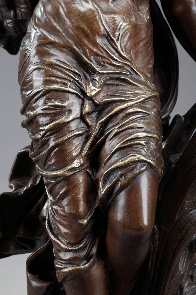 Bronze Sculpture, "La Baigneuse Aux Roseaux", Signed Auguste Moreau at