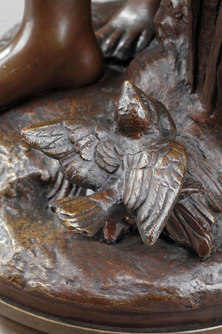 Bronze Sculpture, "La Baigneuse Aux Roseaux", Signed Auguste Moreau at