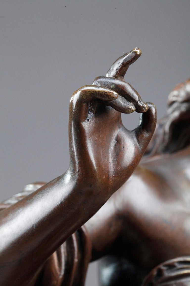 Bronze Sculpture, "La Baigneuse Aux Roseaux", Signed Auguste Moreau at