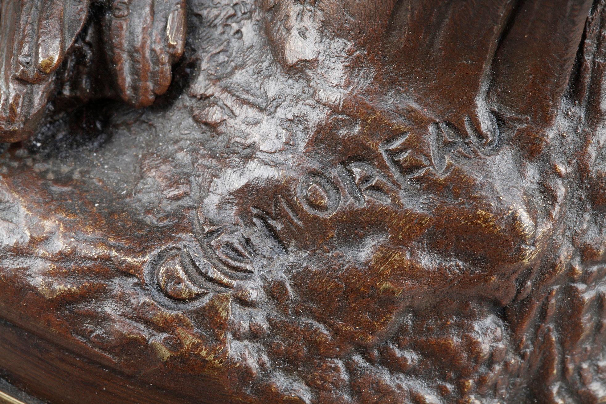 Sculpture en bronze, « La Baigneuse Aux Roseaux », signée Auguste Moreau 11