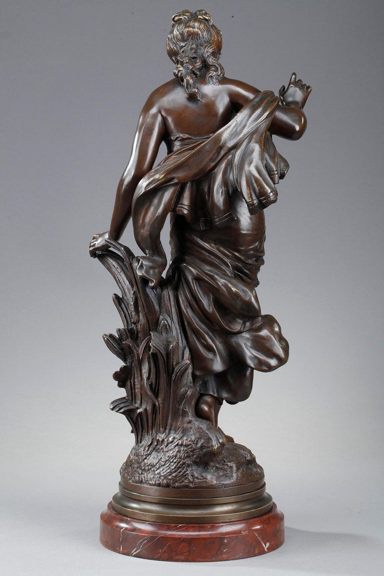 Bronze Sculpture, "La Baigneuse Aux Roseaux", Signed Auguste Moreau at