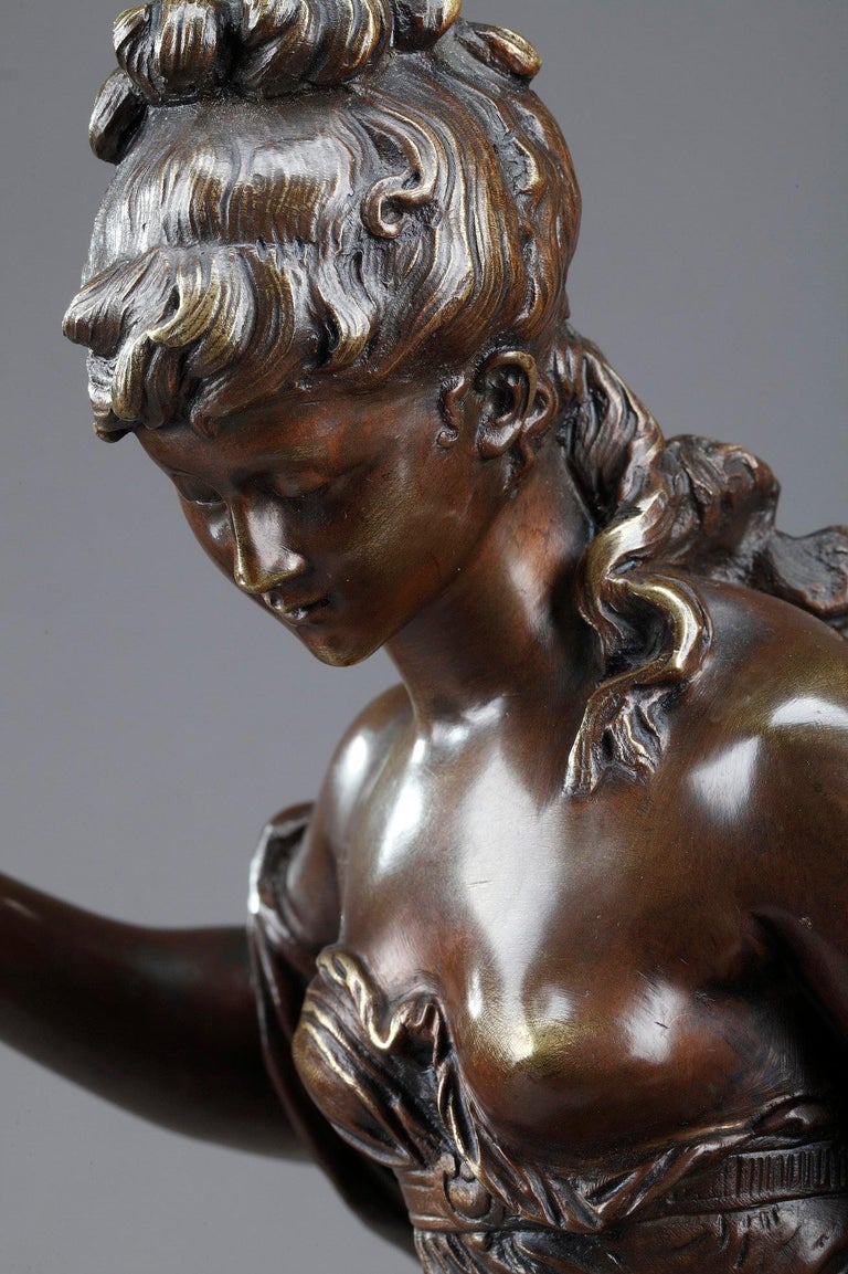 Bronze Sculpture, "La Baigneuse Aux Roseaux", Signed Auguste Moreau at