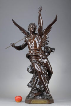 Sculpture en bronze "La pensée" d'Emile-Louis Picault