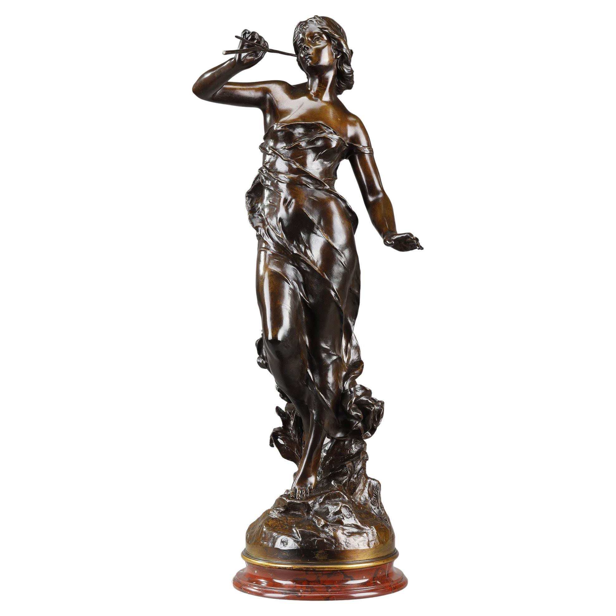 Bronze sculpture "La Renommée", Signed Julien Causse For Sale at 1stDibs
