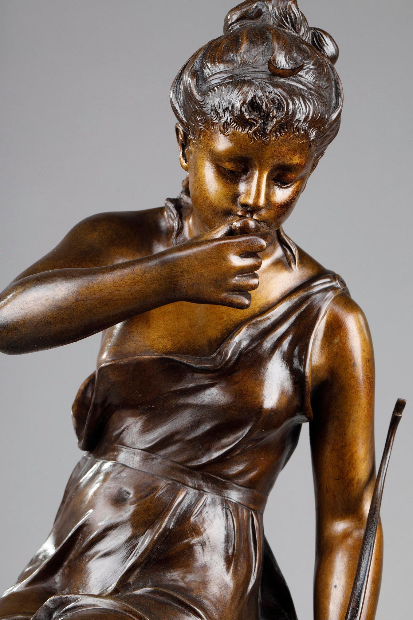 Bronze-Skulptur „La Source“ von Lucie Signoret-Ledieu, signiert im Zustand „Gut“ im Angebot in Paris, FR