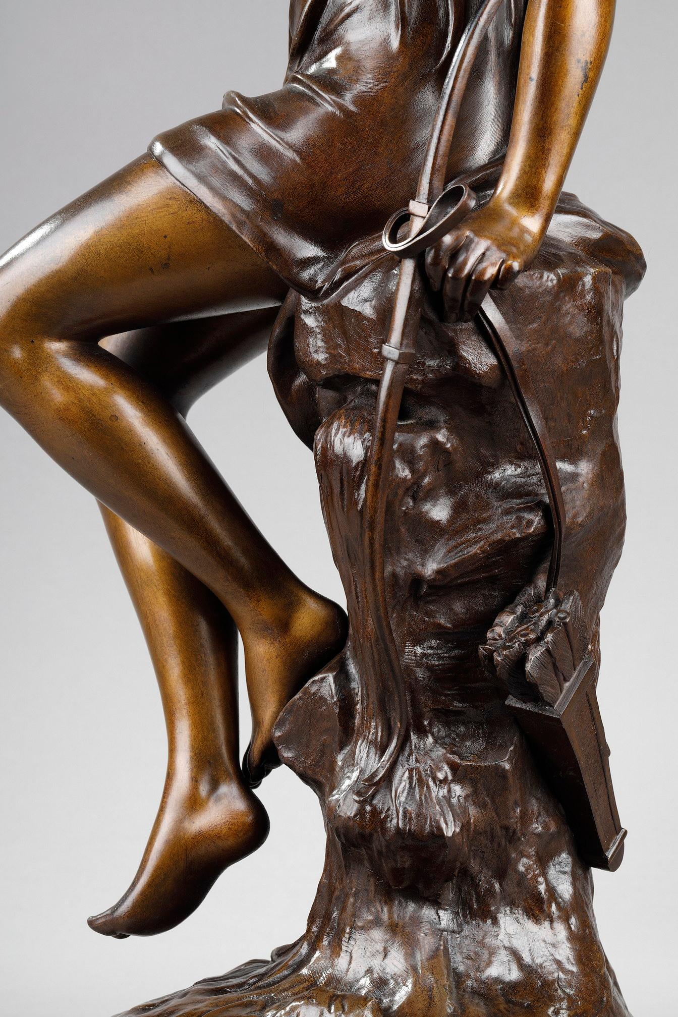 Bronze-Skulptur „La Source“ von Lucie Signoret-Ledieu, signiert im Angebot 2
