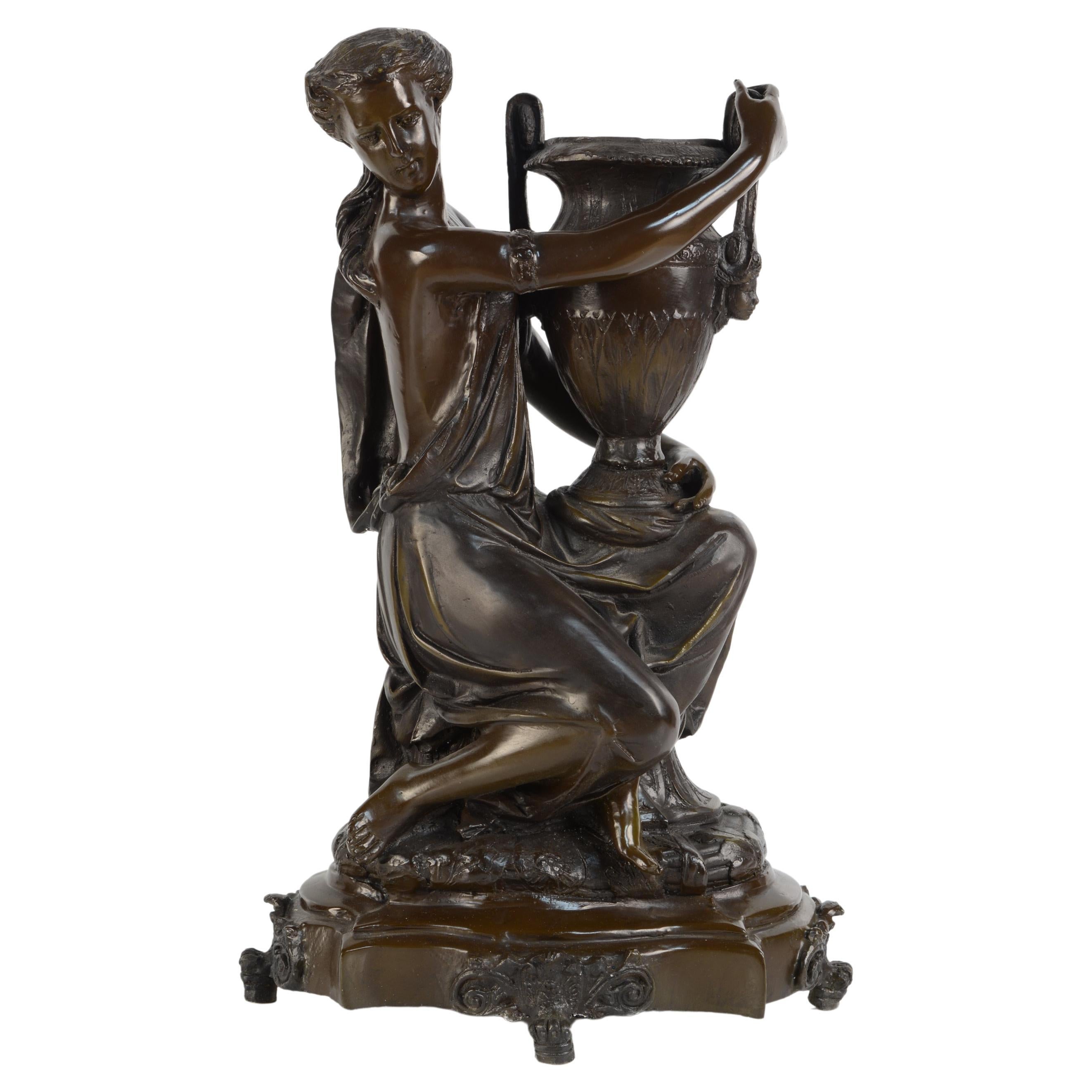 Bronze Sculpture, "Lady with amphora", 20th Century at 1stDibs