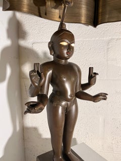 Bronze sculpture Lamp representing the Hindu god Vishnu