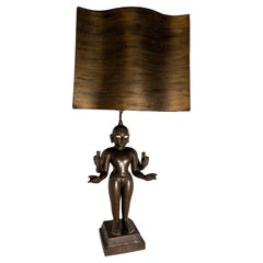 Bronze sculpture Lamp representing the Hindu god Vishnu
