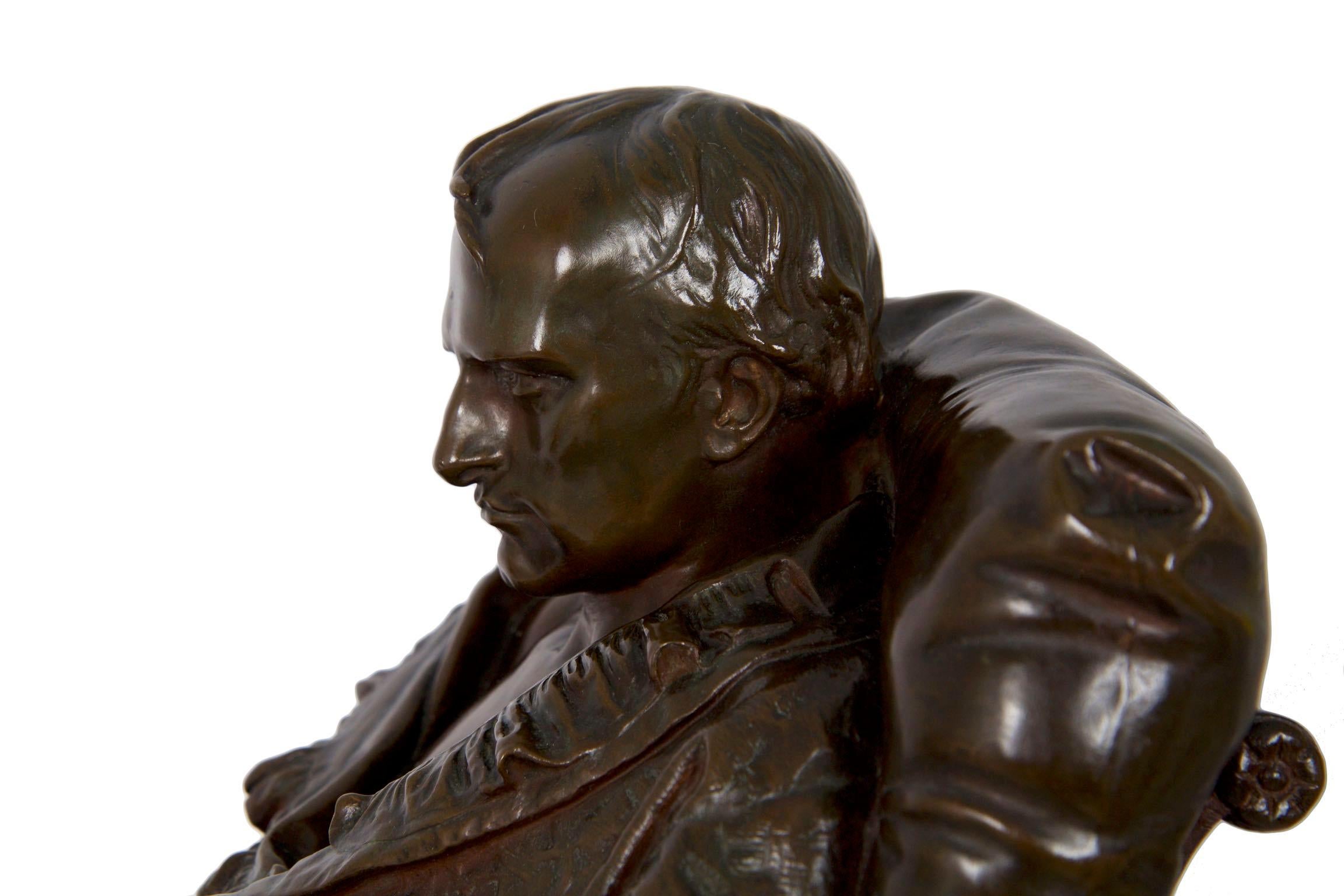 Bronze Sculpture “Last Days of Napoleon” after Model by Vincenzo Vela In Good Condition In Shippensburg, PA