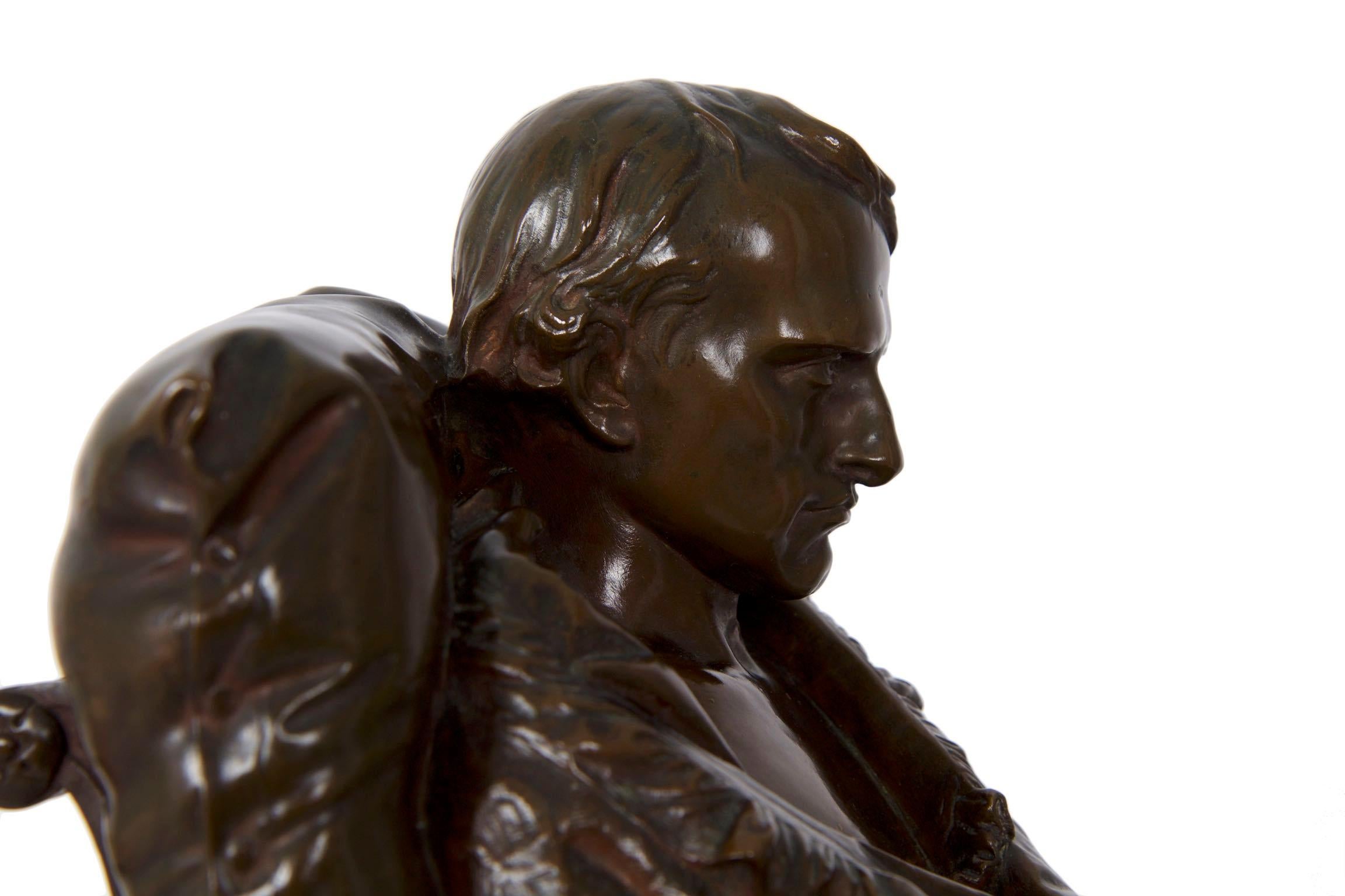 Bronze Sculpture “Last Days of Napoleon” after Model by Vincenzo Vela 1