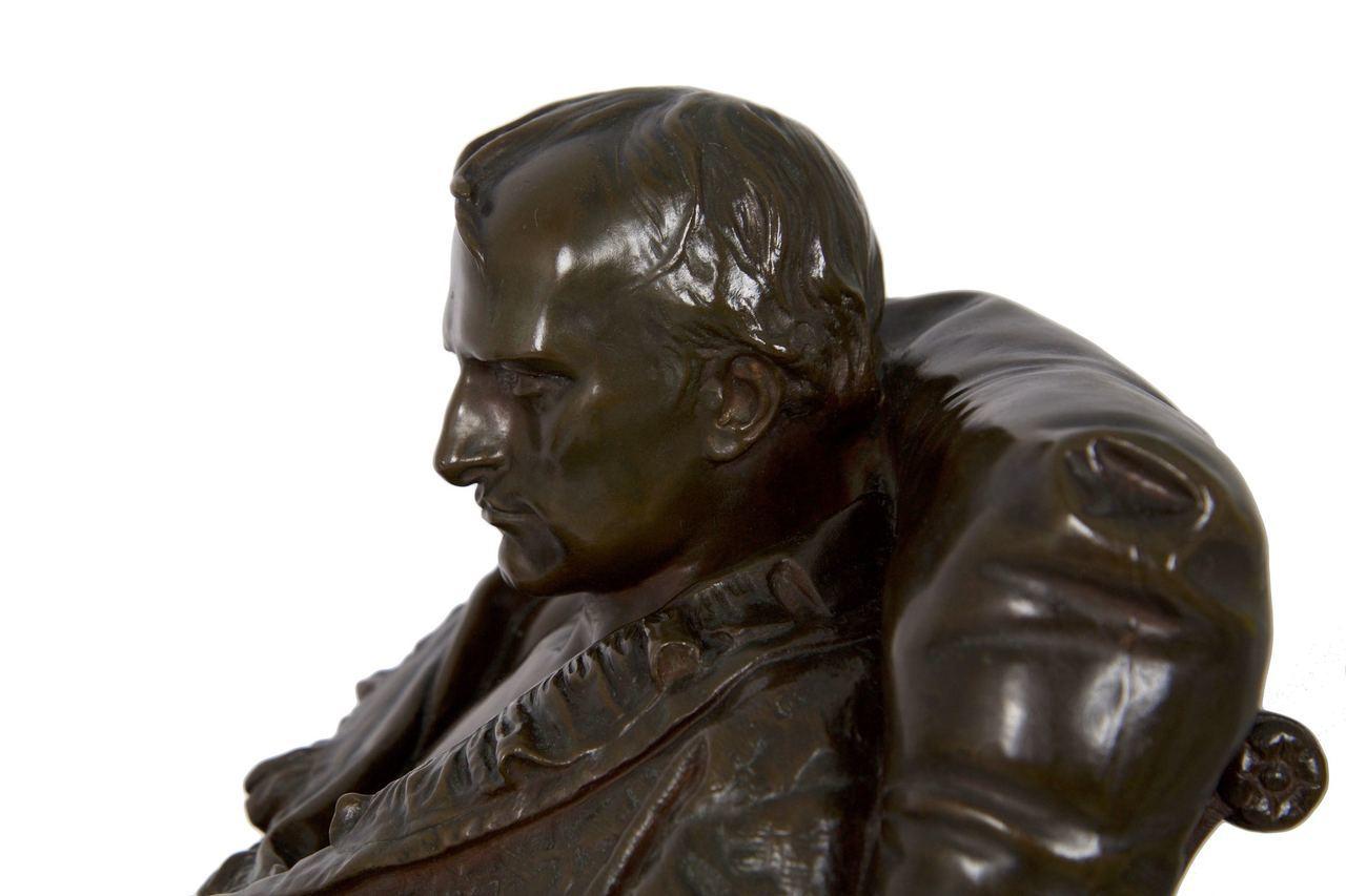 20th Century Bronze Sculpture “Last Days of Napoleon” by Vincenzo Vela 'Italian/Swiss'