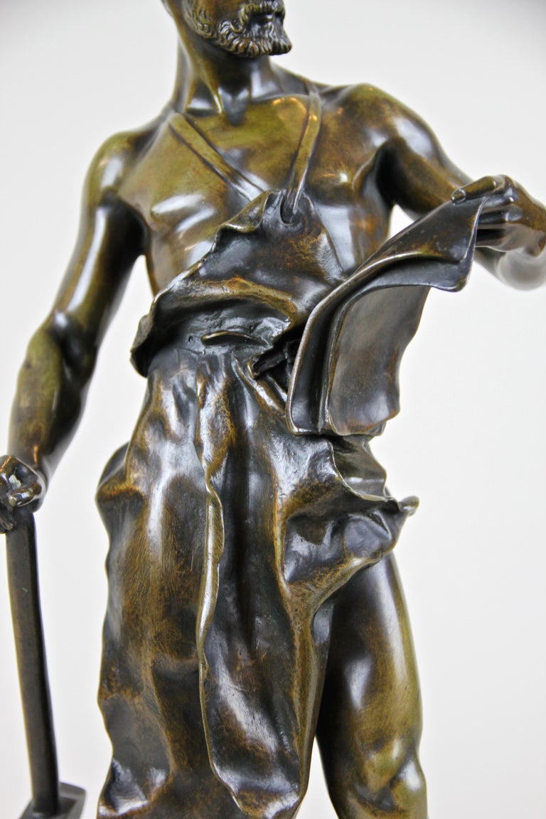 Emile Picault (1833-1915) - Sculpture, Le Forgeron - h 40