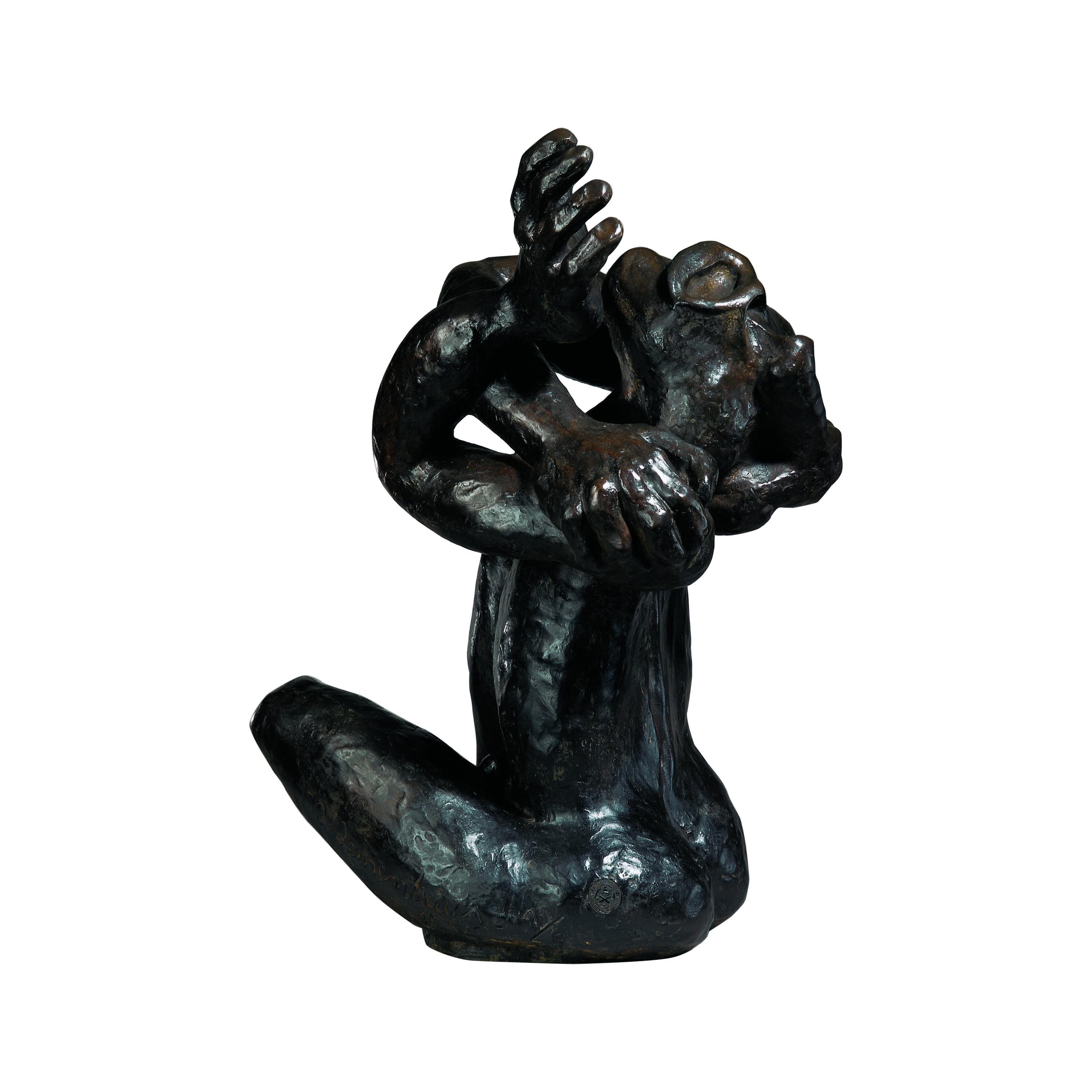 Bronze Sculpture "L'Homme aux deux mains droites" 1982, by Jacques Tenenhaus For Sale