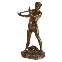 Sculpture en bronze, L'improvisateur, du Satyre par Felix Charpentier