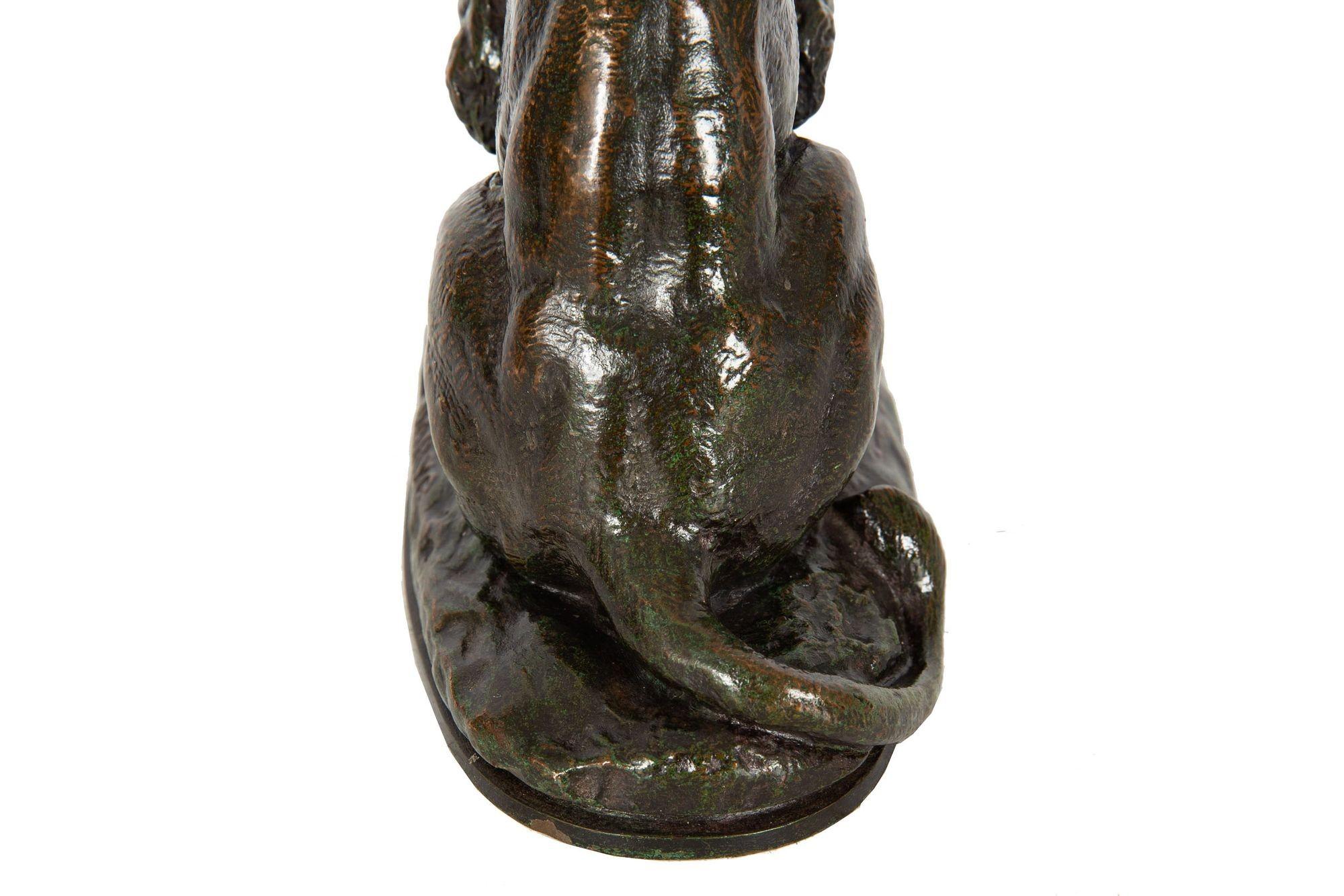 Bronze Sculpture “Lion Assis No. 2”, Antoine Louis Barye, circa 1880 For Sale 8