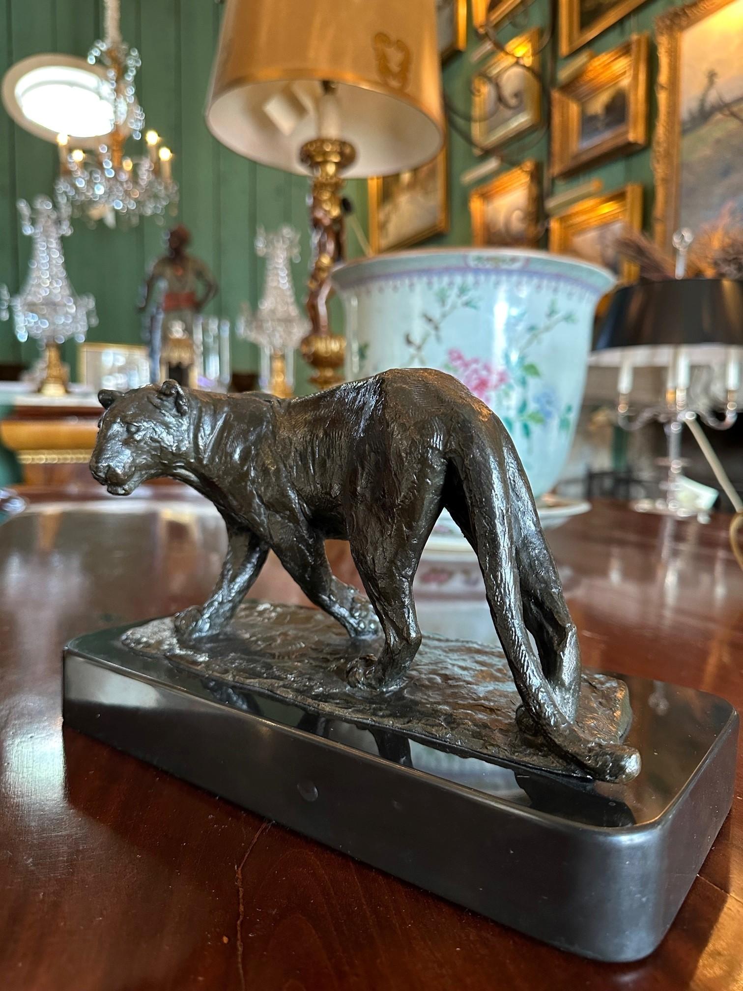Bronzeskulptur einer Löwe / Roger Godchaux & Susse Lost Wax Schreibtisch-Kunst im Angebot 6