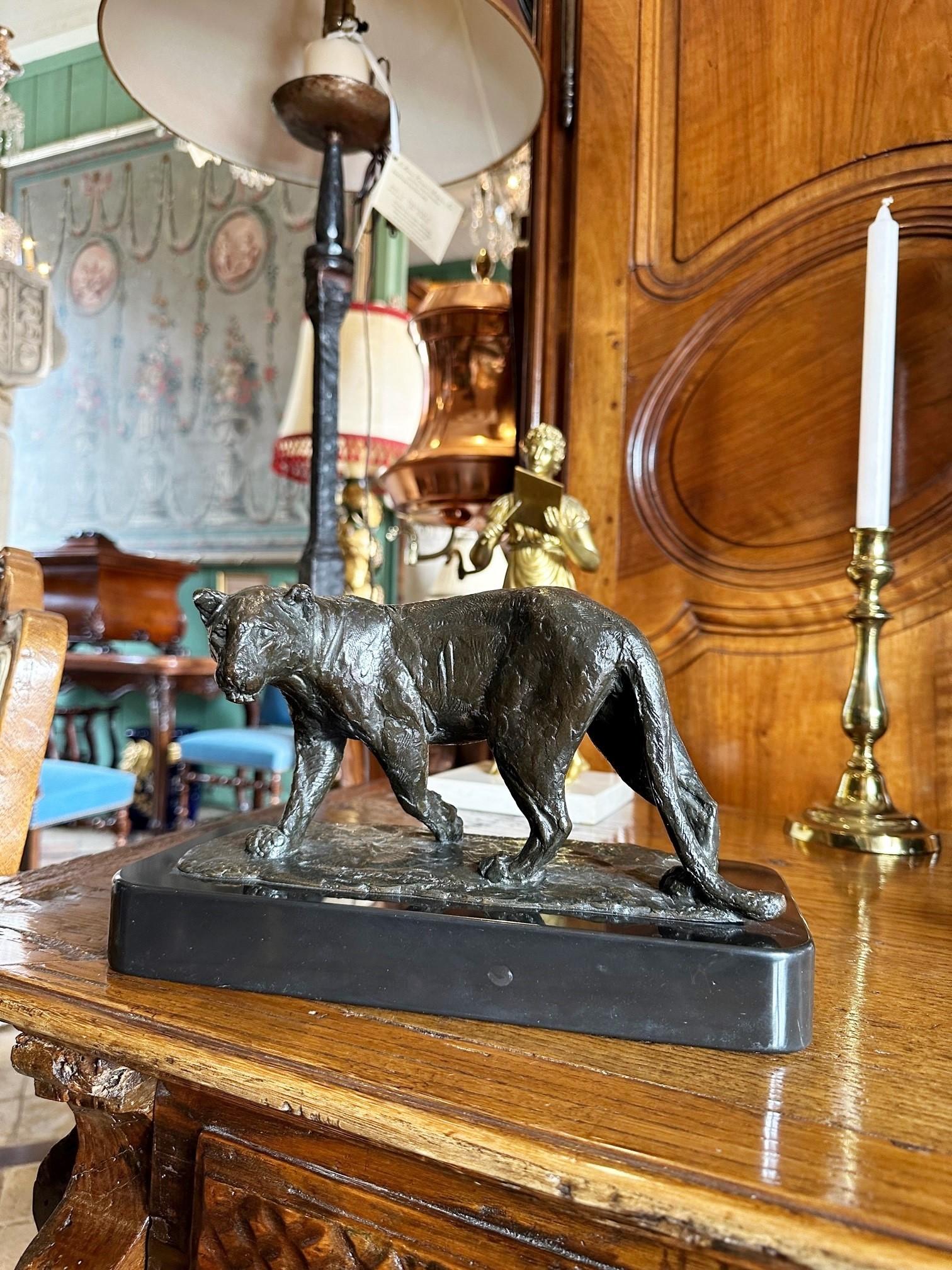 Bronzeskulptur Löwe / Roger Godchaux Jewish Artist & Susse Lost Wax Bibelot, Bronzeskulptur Löwe (Französisch) im Angebot