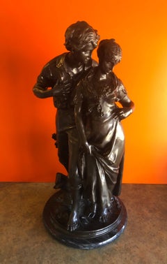 Bronze Sculpture "Lovers" on Marble Base by Luca Madrassi