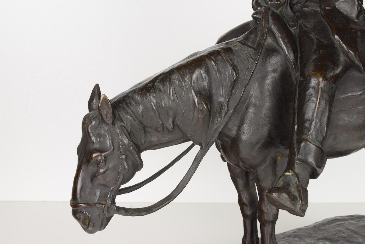 20th Century Bronze Sculpture “Man on Horseback” by Giulio Cipriani For Sale
