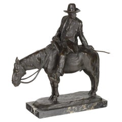 Vintage Bronze Sculpture “Man on Horseback” by Giulio Cipriani