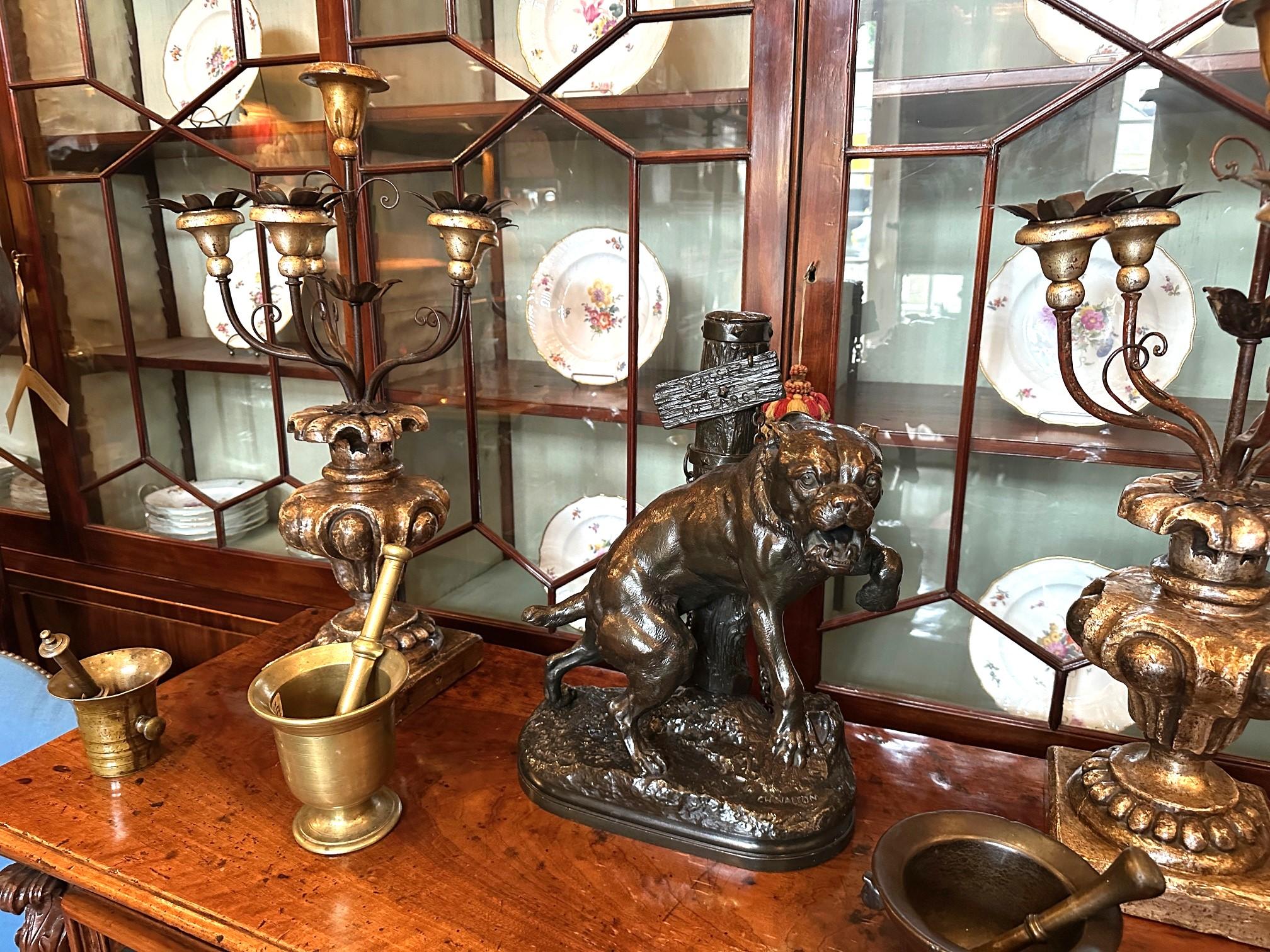Bronze-Skulptur Mastiff von Charles Valton, Hund, Bronzestatue, Tier, Antiquitäten (Handgefertigt) im Angebot