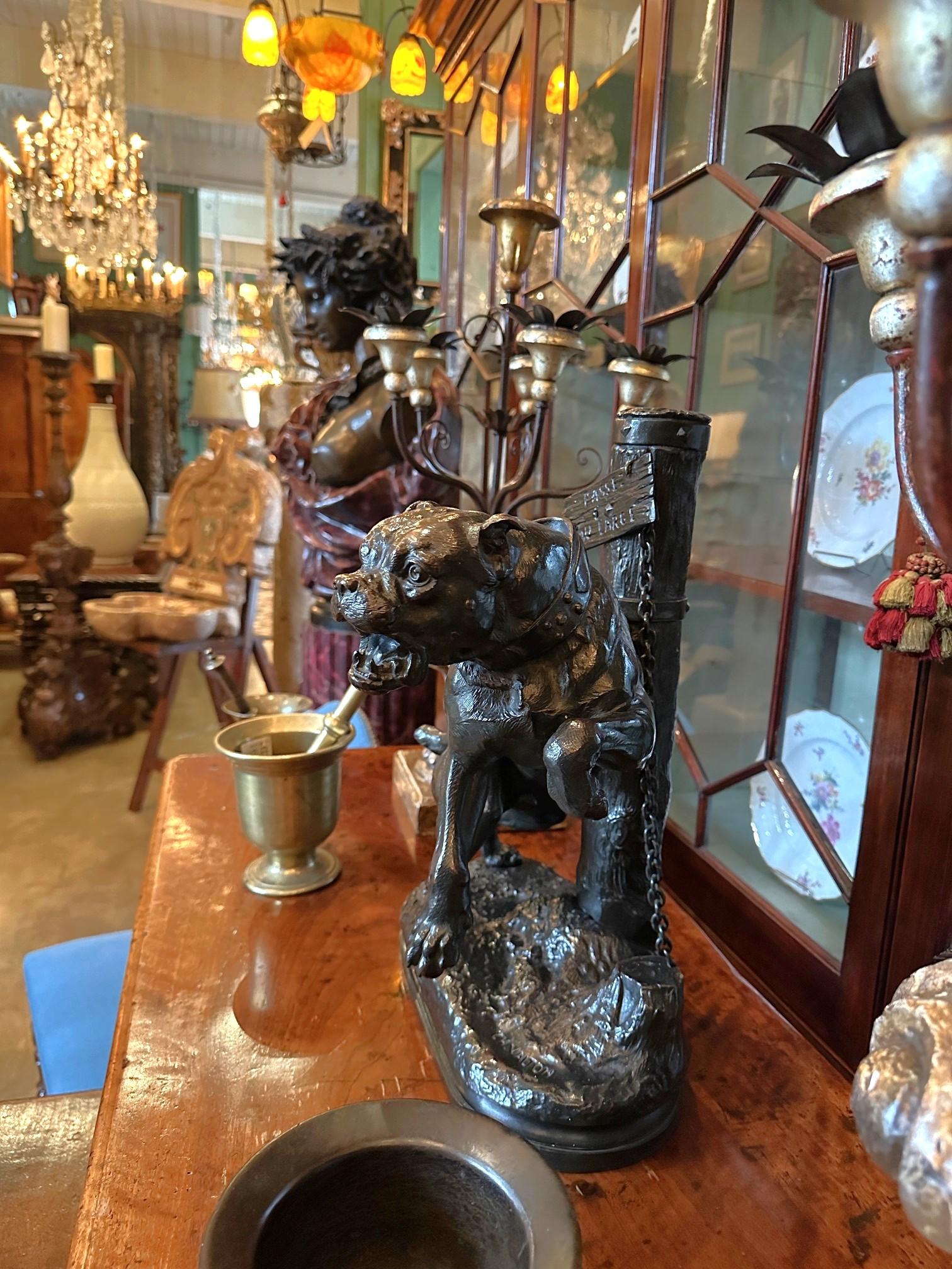 Bronze-Skulptur Mastiff von Charles Valton, Hund, Bronzestatue, Tier, Antiquitäten (19. Jahrhundert) im Angebot