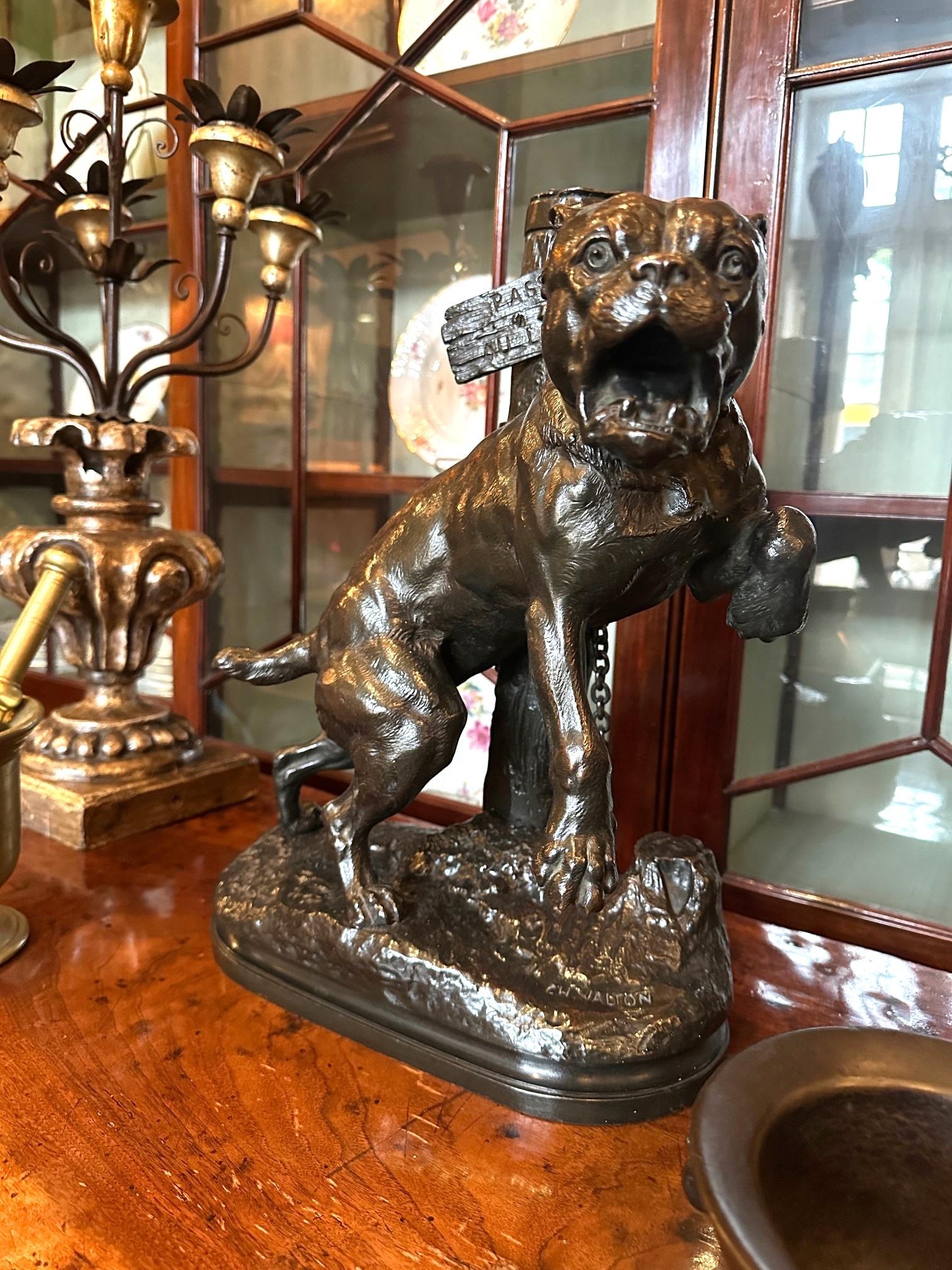 Bronze-Skulptur Mastiff von Charles Valton, Hund, Bronzestatue, Tier, Antiquitäten im Angebot 1