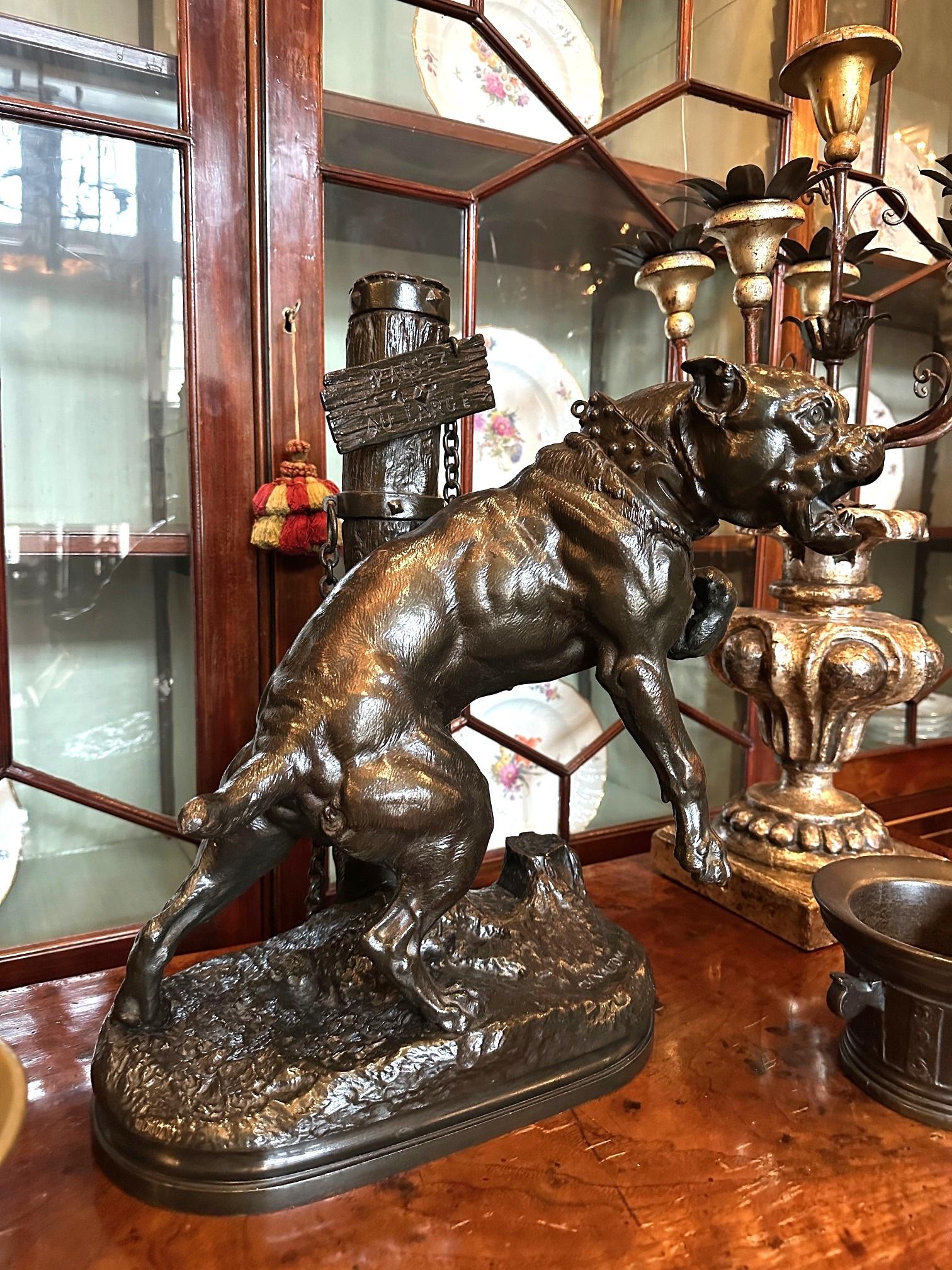 Bronze-Skulptur Mastiff von Charles Valton, Hund, Bronzestatue, Tier, Antiquitäten im Angebot 2