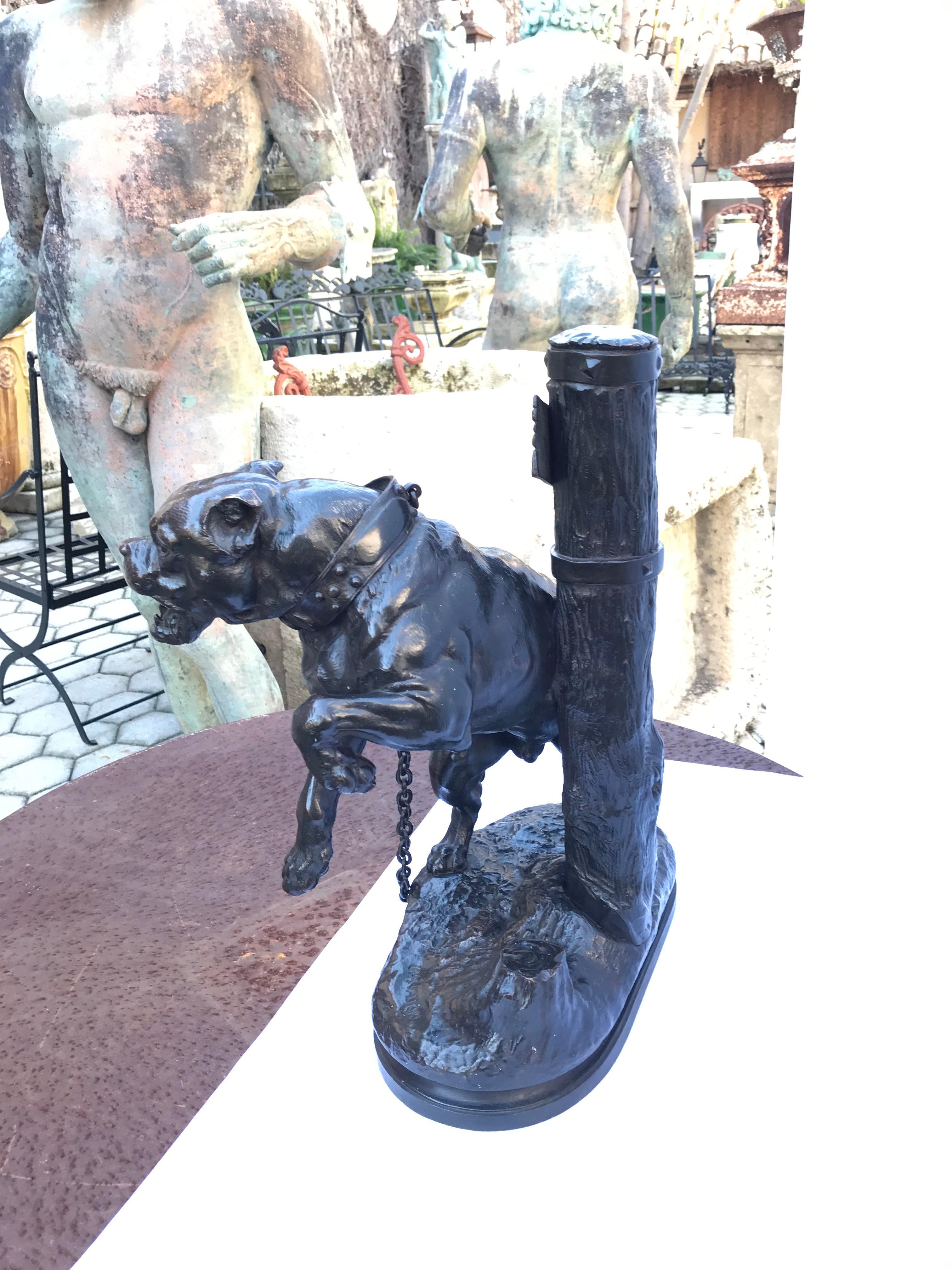 19th Century Bronze Sculpture Mastiff by Charles Valton Dog Bronze Statue Animalier Antiques  For Sale