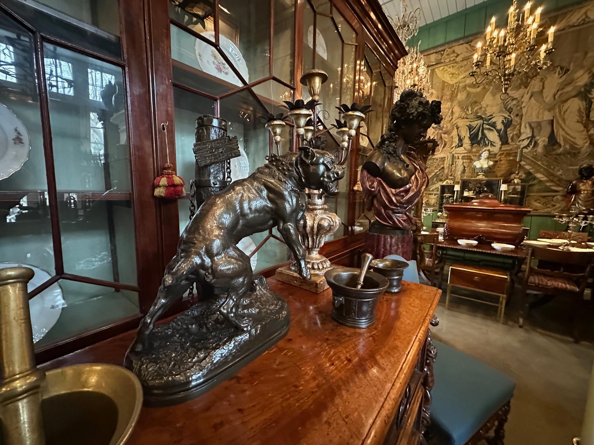 Bronze-Skulptur Mastiff von Charles Valton, Hund, Bronzestatue, Tier, Antiquitäten im Angebot 3