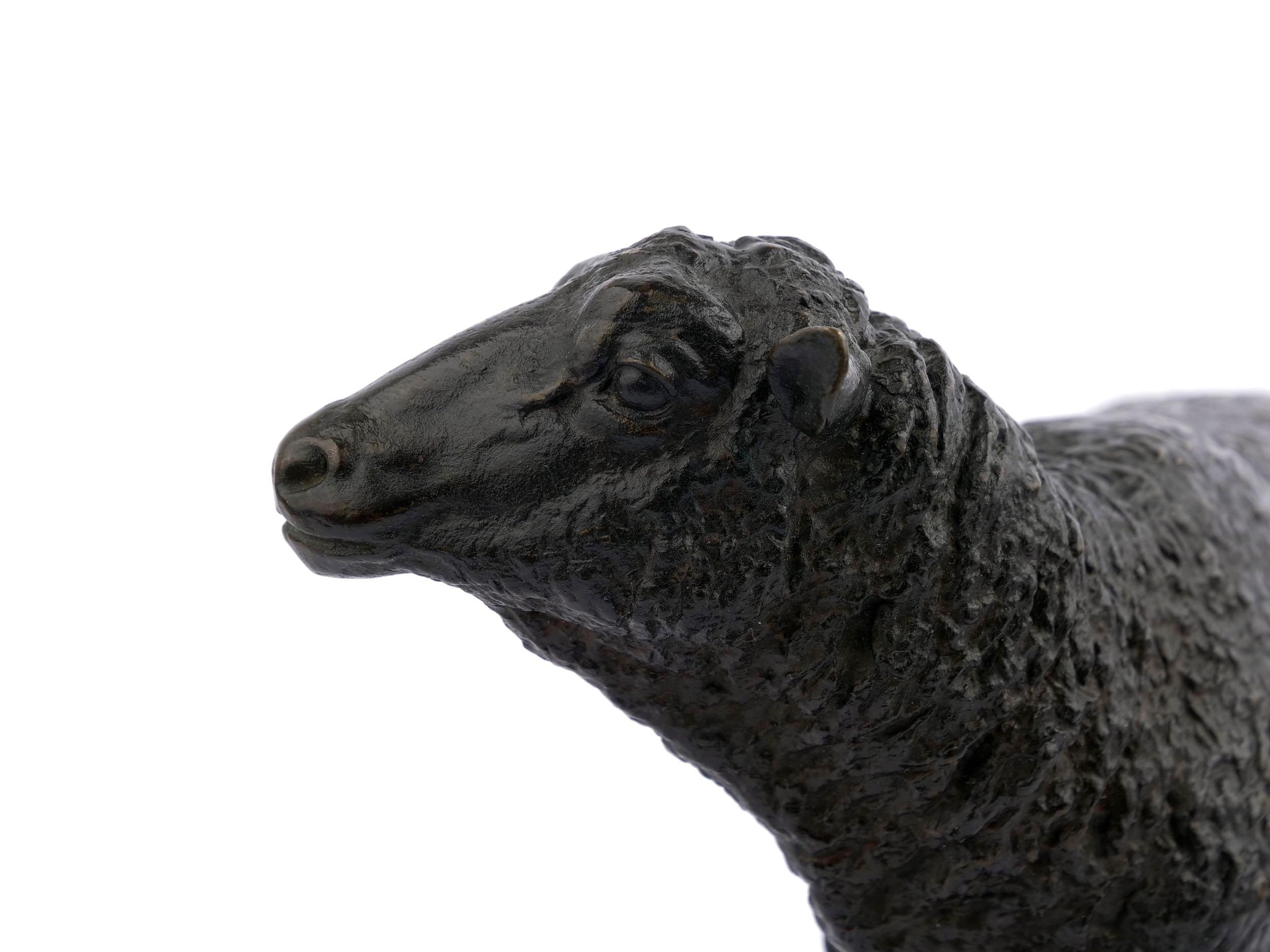 Bronze Sculpture “Merino Ewe” by Isidore Bonheur & Peyrol Foundry 1